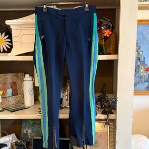 Bogner sz 46 navy ski pants with side stripes vintage?